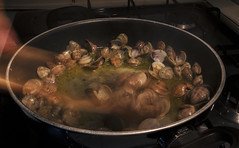 Cooking the clams