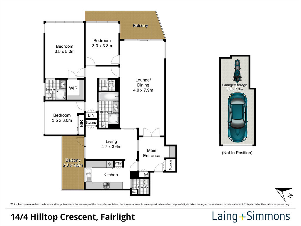 14/4 Hilltop Crescent, Fairlight NSW 2094 floorplan