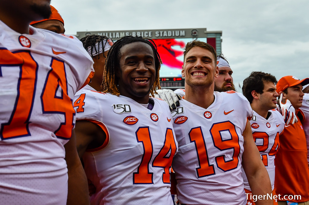 Clemson Football Photo of Denzel Johnson and Tanner Muse and South Carolina