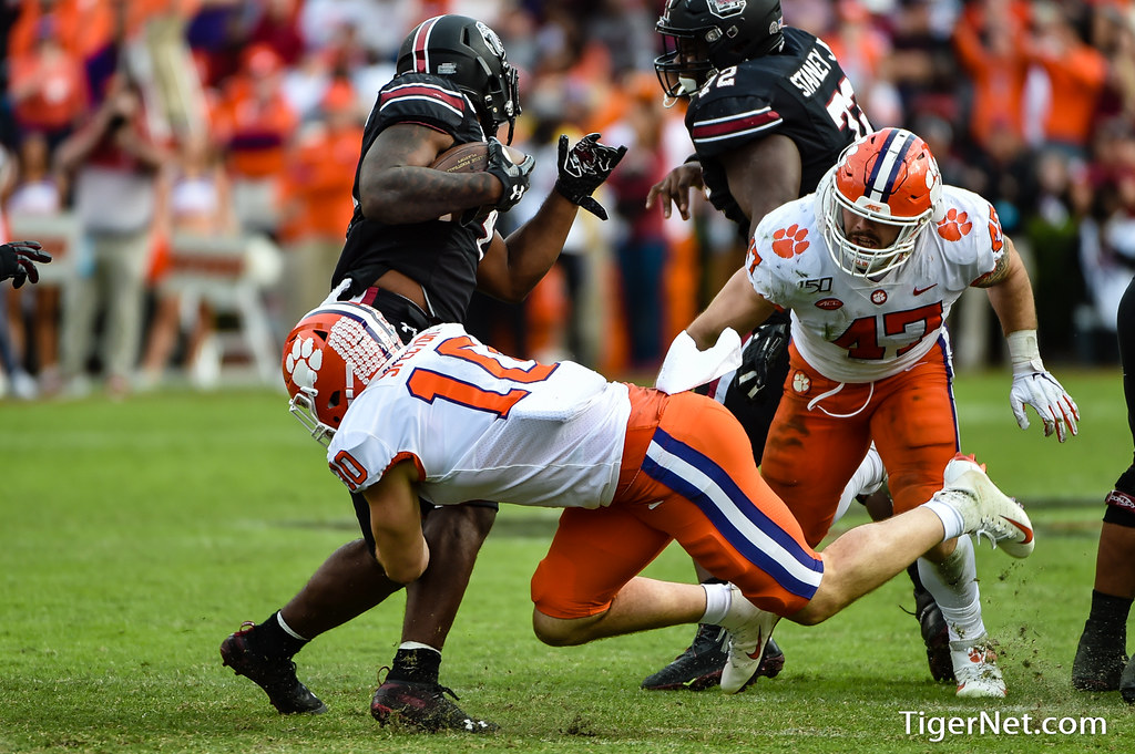 Clemson Football Photo of Baylon Spector and Tavien Feaster and South Carolina