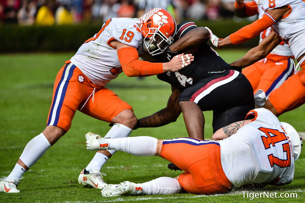 Clemson Football Photo of Tanner Muse and Tavien Feaster and South Carolina