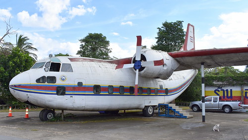 Fairchild C-123K Provider Thailand Air Force further identity unknown preserved along highway 2 near Muek Lek