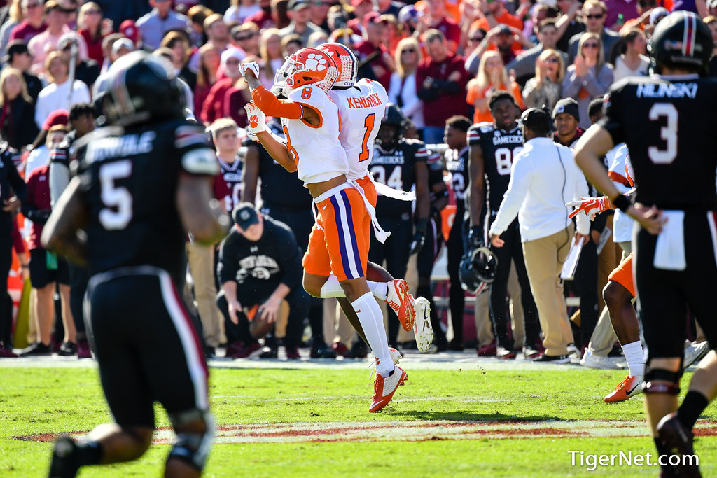 Clemson Football Photo of AJ Terrell and Derion Kendrick and South Carolina