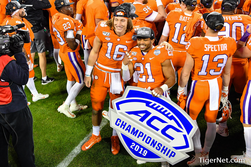 Clemson Football Photo of Darien Rencher and Trevor Lawrence and Virginia