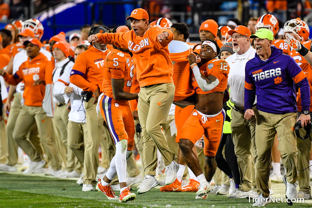 Clemson Football Photo of Dabo Swinney and kvonwallace and Tee Higgins and Virginia