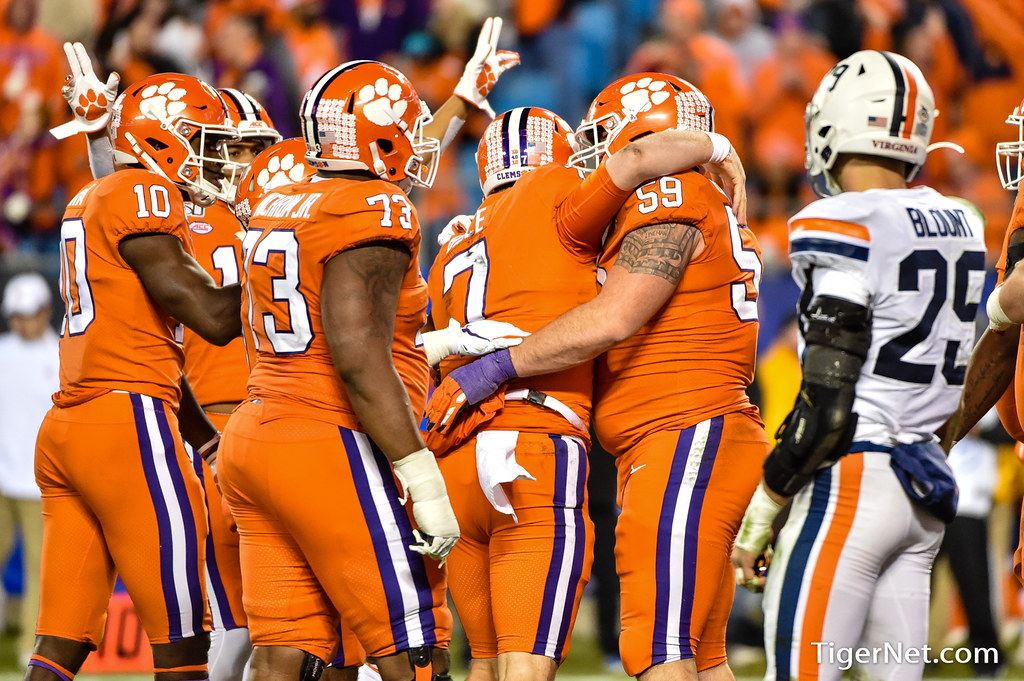 Clemson Football Photo of Chase Brice and Gage Cervenka and Virginia