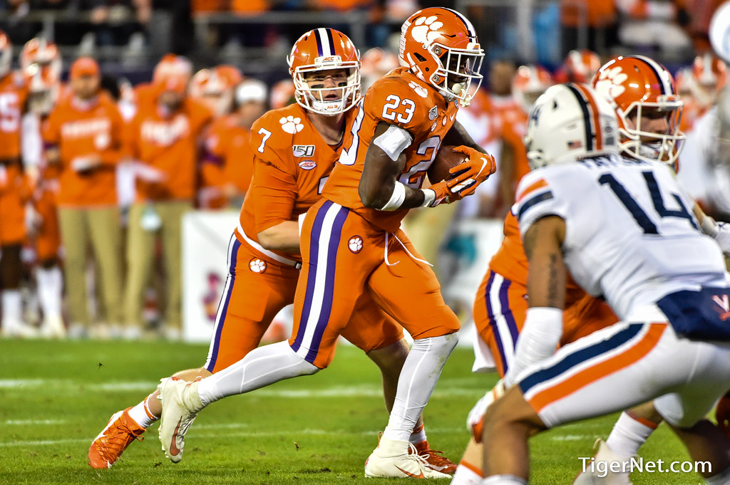 Clemson Football Photo of Chase Brice and Lyn-J Dixon and Virginia