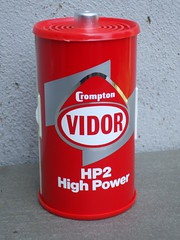 Crompton Vidor HP2 Bright Red Battery Shaped Transistor Radio Advertising Promotional