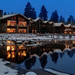 Shore Lodge in McCall Idaho in winter blue hour