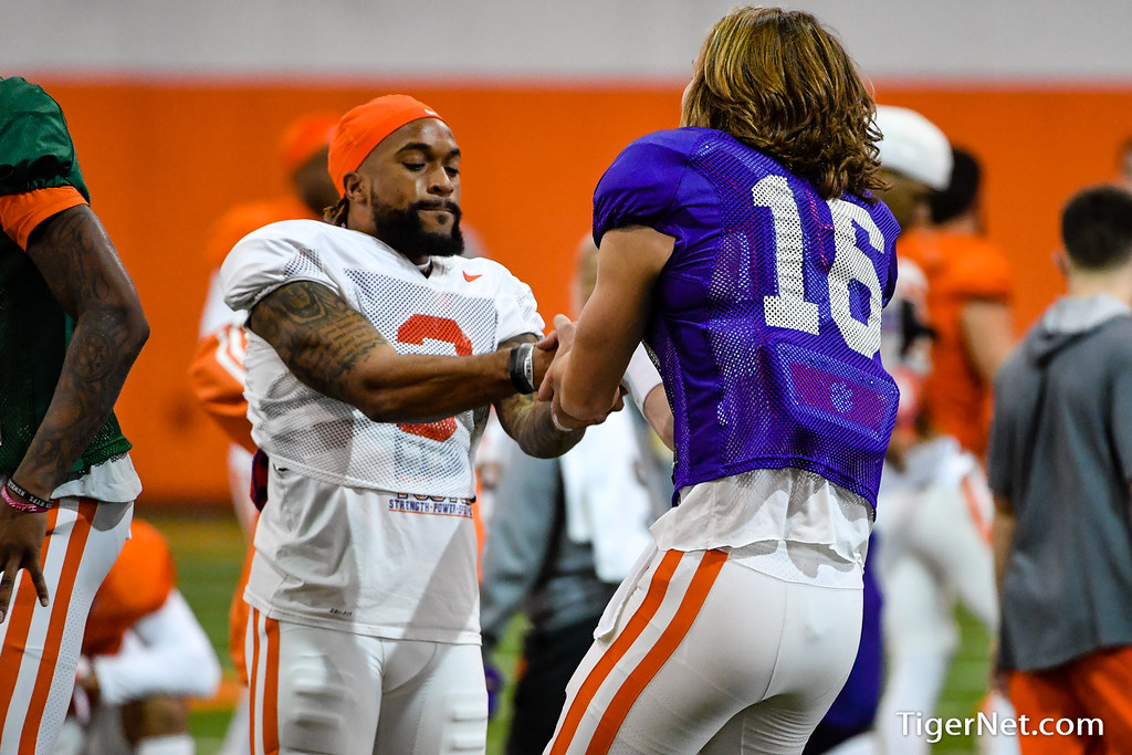 Clemson Football Photo of Amari Rodgers and Trevor Lawrence