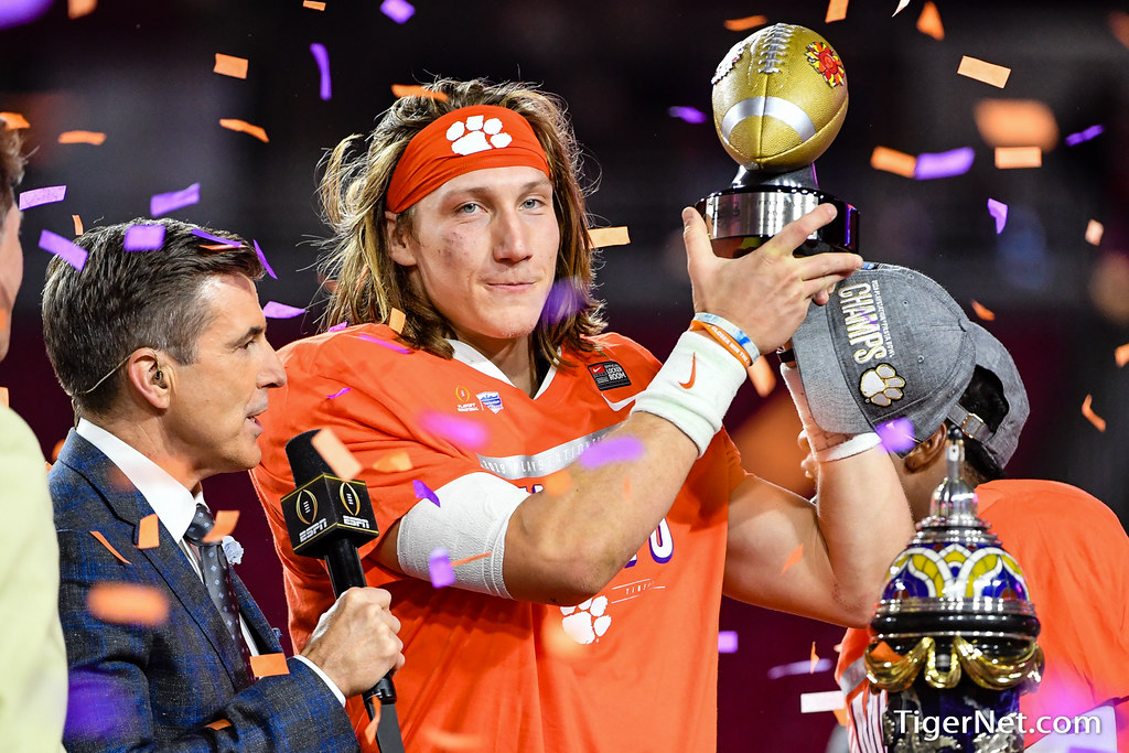 Clemson Football Photo of Trevor Lawrence and ohiostate