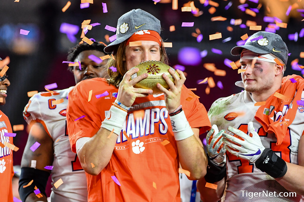 Clemson Football Photo of Trevor Lawrence and ohiostate