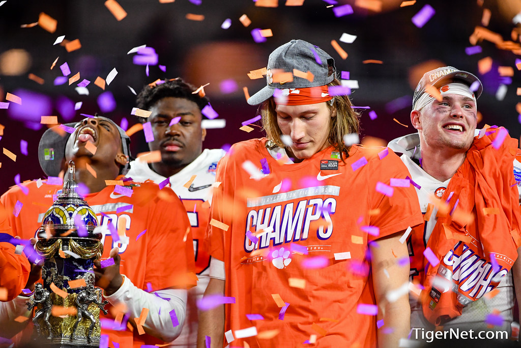 Clemson Football Photo of kvonwallace and Trevor Lawrence and ohiostate