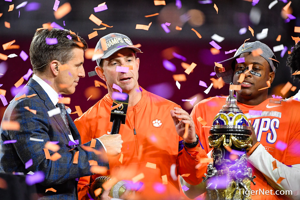Clemson Football Photo of Dabo Swinney and kvonwallace and ohiostate