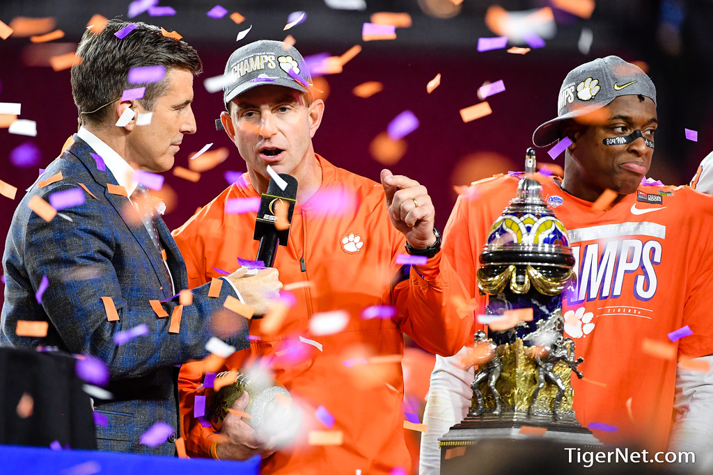 Clemson Football Photo of Dabo Swinney and kvonwallace and ohiostate