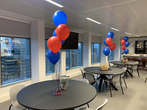 Tafeldecoratie 5ballonnen MS Amlin WTC Rotterdam