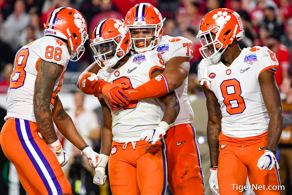 Clemson Football Photo of Jackson Carman and Travis Etienne and ohiostate