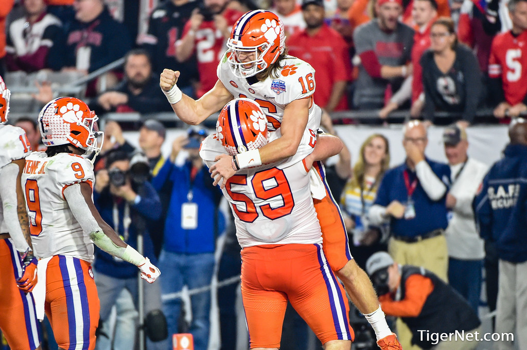 Clemson Football Photo of Gage Cervenka and Trevor Lawrence and ohiostate