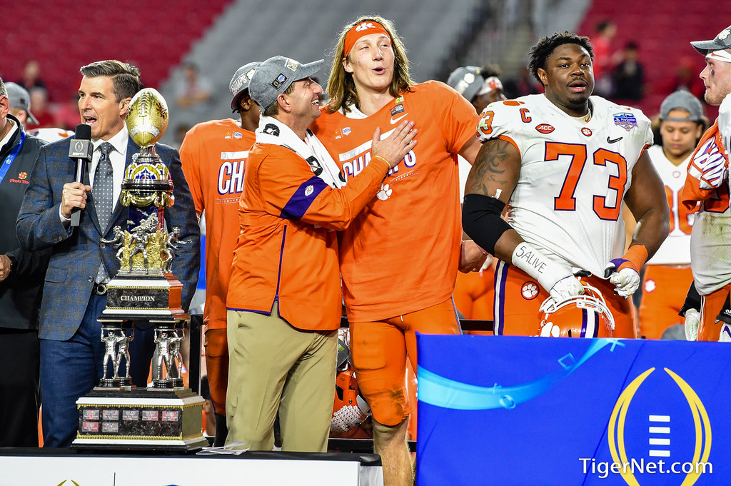Clemson Football Photo of Dabo Swinney and Trevor Lawrence and ohiostate