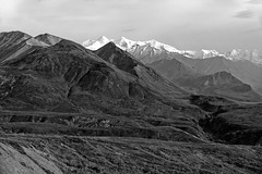 There are a Few Places You Can Drive or Enjoy One with Mountains All Around (Black & White, Denali National Park & Preserve)