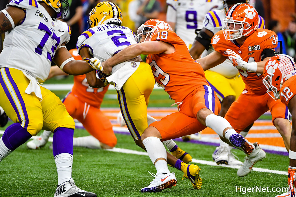 Clemson Football Photo of lsu and Tanner Muse