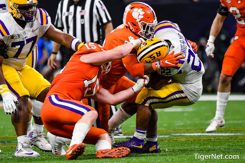 Clemson Football Photo of Jake Venables and KJ Henry and lsu