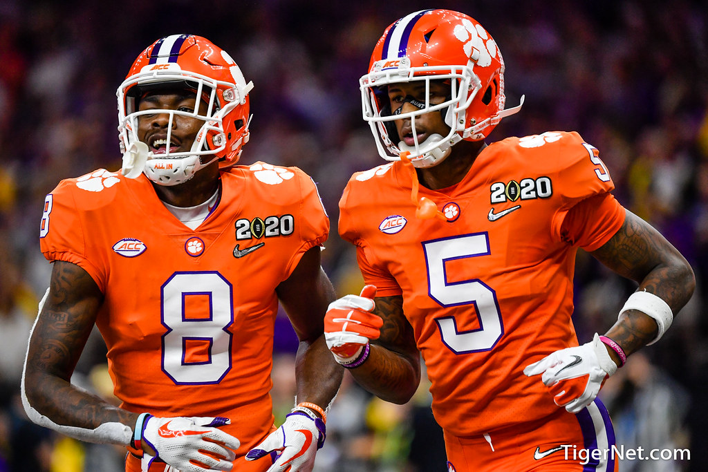 Clemson Football Photo of Justyn Ross and Tee Higgins and lsu