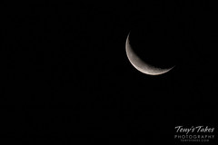 January 20, 2020 - A waning crescent moon rises. (Tony's Takes)
