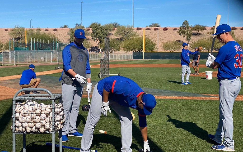 Cubs Baseball Photo of chicago and springtraining and Jon Lester and Alec Mills