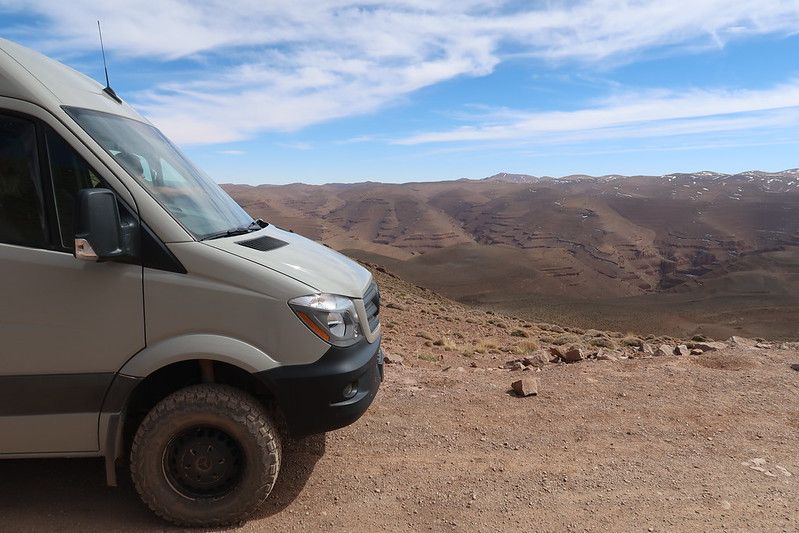 High Altas Mountains, Morocco, Africa (overlanding dirt road R704 im our Sprinter Van)