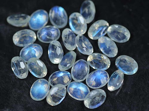 Rainbow Moonstone Faceted OVAL Cut Calibrated 18x13 MM White Color Natural Gem