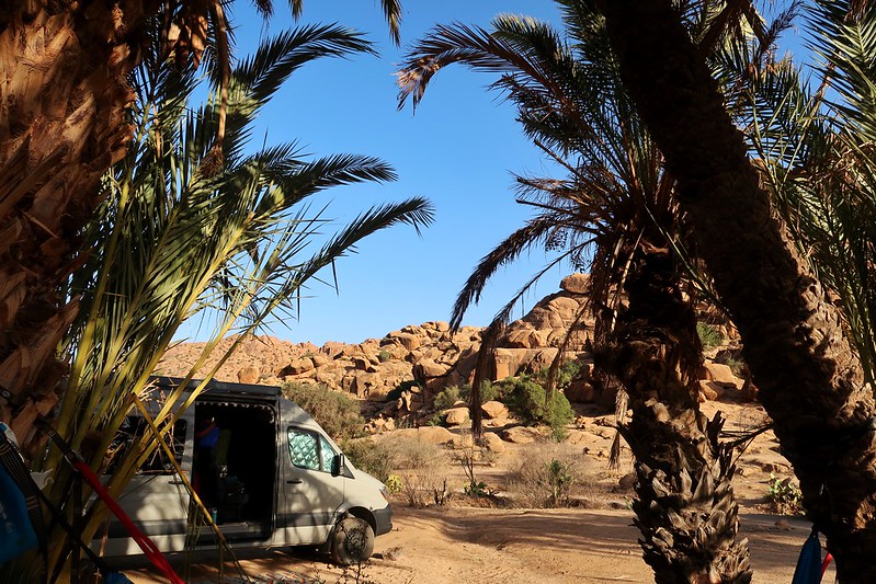 Camping in Tafraout, Morocco, Africa.
