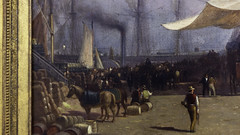 Samuel Colman, Jr., Ships Unloading, New York (detail)