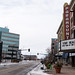 The theater marquee with a "Stay Healthy" message at Paramount Center for the Arts in St Cloud, Minnesota