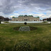 Panorama of the Belvedere park and the palace, VIenna, Austria, March 2019