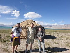 Around Lake Karakul, with other travellers from Portugal.