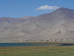 This is Karakul with lake Karakul next to it, its a small village 4000meters up on the Pamir platoe in The Pamir Mountains.
