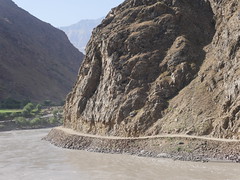 Driving along the river bed