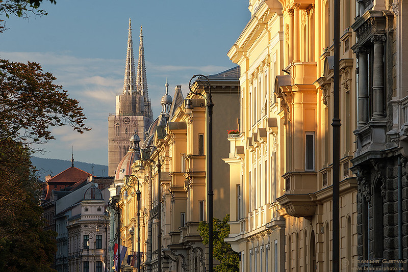 View of buildings along Strossmayer Square in downtown Zagreb, Croatia.<br/>© <a href="https://flickr.com/people/51882511@N06" target="_blank" rel="nofollow">51882511@N06</a> (<a href="https://flickr.com/photo.gne?id=49762740266" target="_blank" rel="nofollow">Flickr</a>)