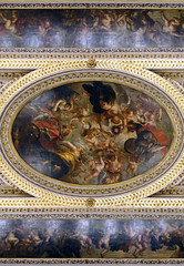 Sir Peter Paul Rubens, The Apotheosis of James I, ceiling of the Banqueting House, Whitehall, c. 1632–34, oil on canvas