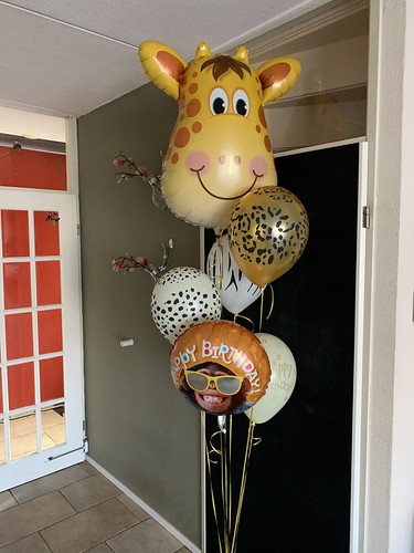 Ballonboeket Verjaardag Jungle Giraf Aap
