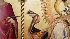 Simone Martini, Annunciation, detail with Gabriel