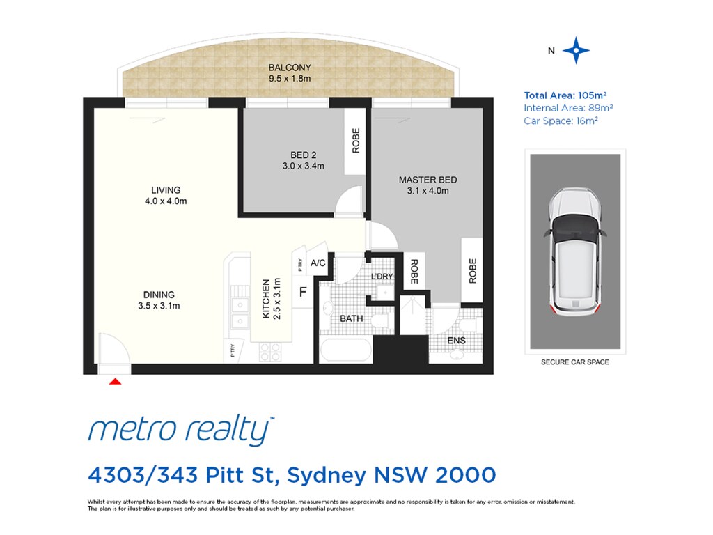 4303/343 Pitt Street, Sydney NSW 2000 floorplan