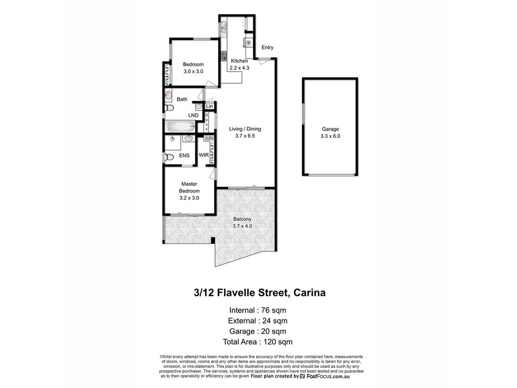 3/12 Flavelle Street, Carina QLD 4152 floorplan