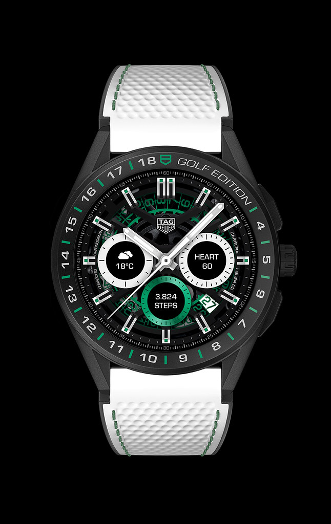 TAG Heuer 泰格豪雅Connected 高爾夫球特別版智能腕錶 參考編號SBG8A82.EB0206 建議售價NT$84,100 (黑底) (1)