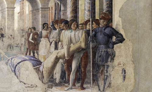 Mantegna, Transporting of the body of St Christopher, detail