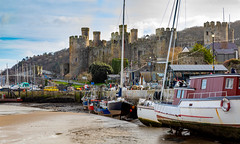 Conwy Castle from the beach, Conwy, North Wales. UK.