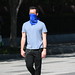 Man Wearing Blue Bandana Mask