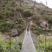 A bouncy bridge on the trail in Langtang Valley