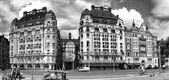 Panorama - Esplanade Hotel (left of the image) and Diplomat Hotel (centre of the image) - Stockholm (5 images total)